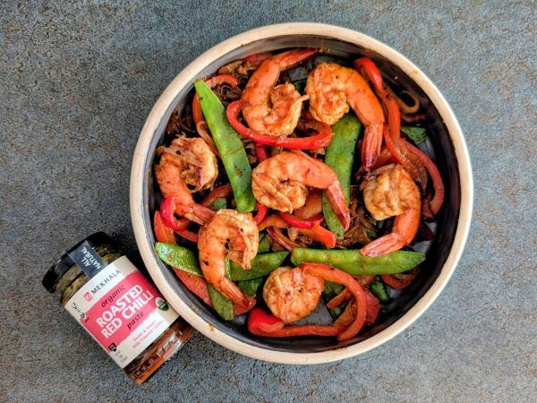 Thai Shrimp Stir Fry with Roasted Red Chili Paste (15-Minute Recipe)